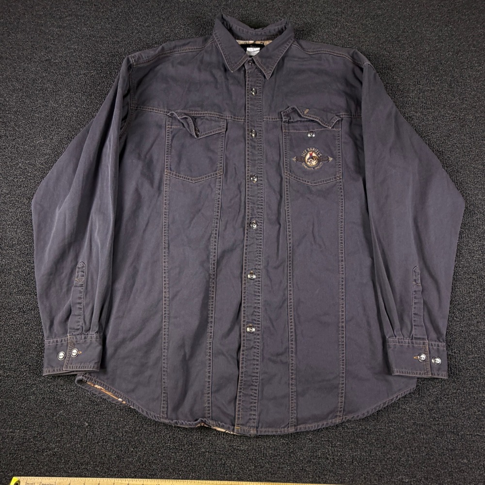 Jack Daniel's Shirt Mens XL MJD262H Charcoal Embroidered Button Down EUC